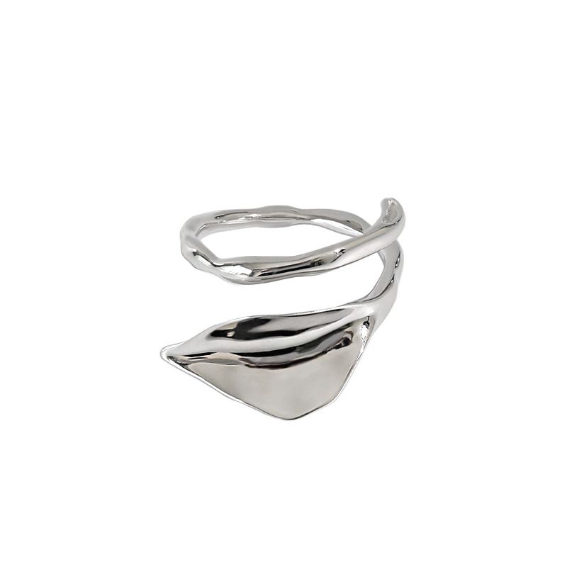Irregular Leaf Fashion 925 Sterling Silver Adjustable Ring