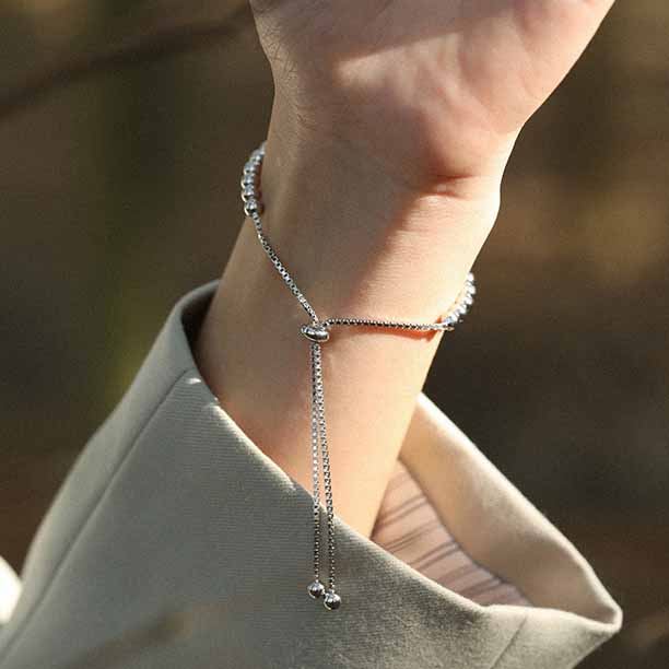 Simple Beads Gift 925 Sterling Silver Bracelet