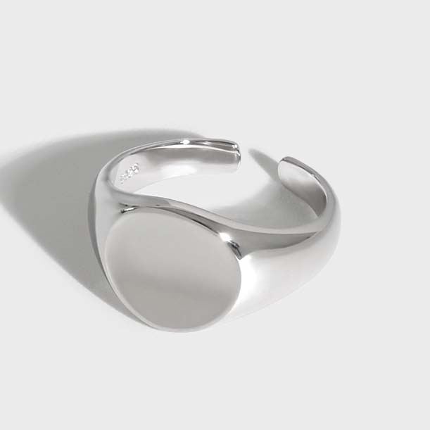 Geometry Round 925 Sterling Silver Adjustable Ring