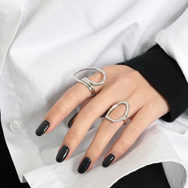 Minimalism Multi Layer Twisted 925 Sterling Silver Adjustable Ring