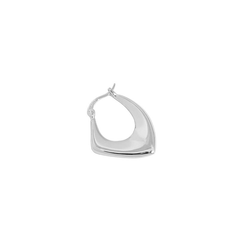 Geometry Irregular Hollow Rhombus 925 Sterling Silver Hoop Earrings