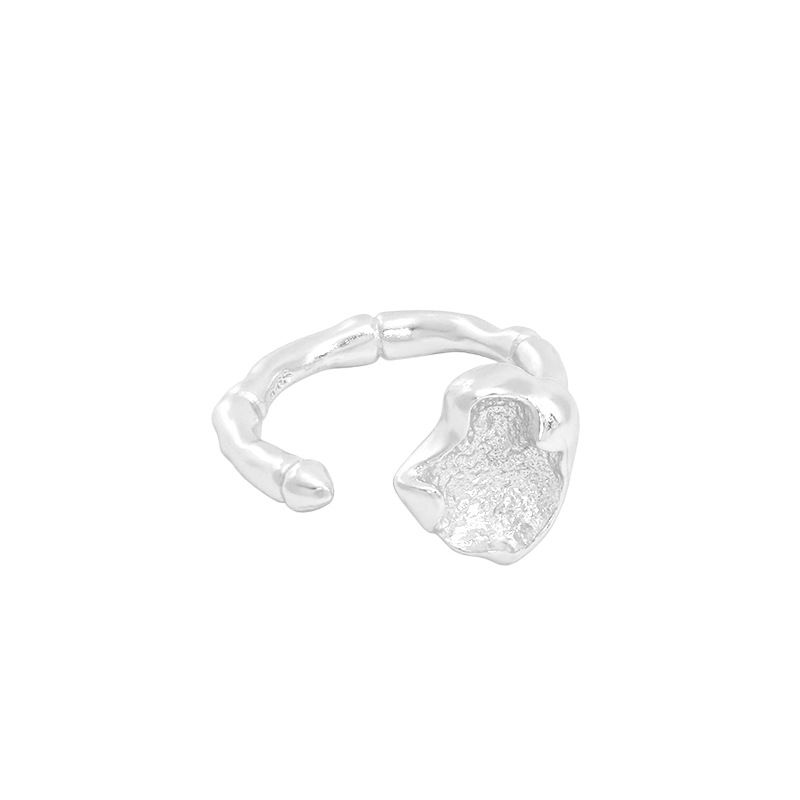 Irrgular Stone Classic 925 Sterling Silver Adjustable Ring
