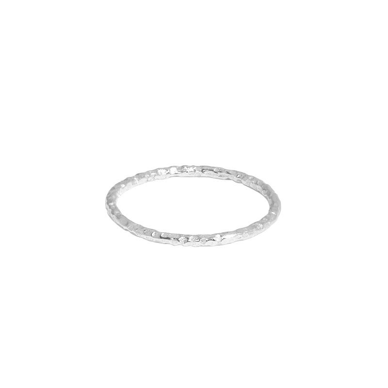 Irregular Surface 925 Sterling Silver Minimalism Adjustable Ring