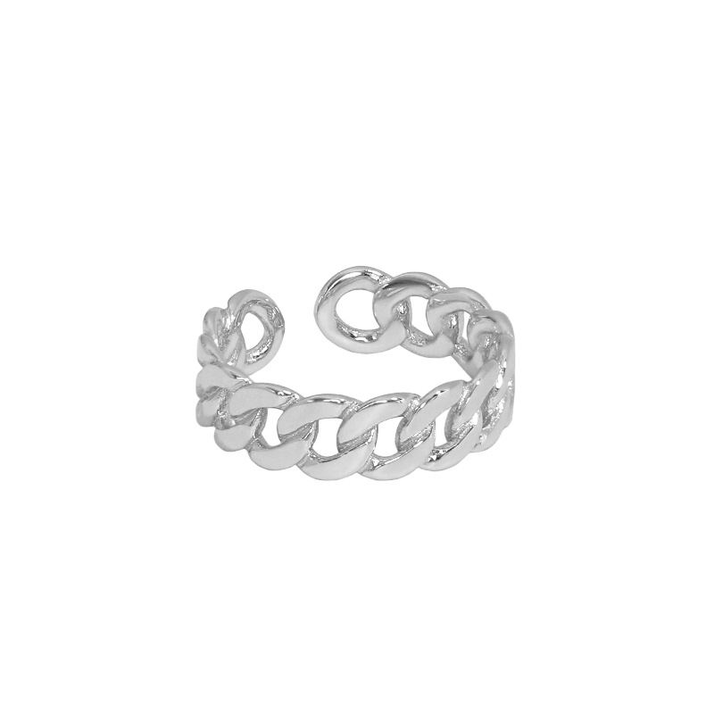 Party Hollow Chain 925 Sterling Silver Adjustable Ring