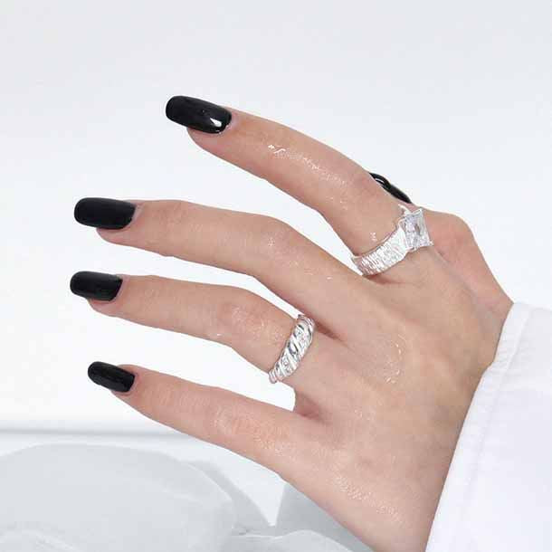 Fashion Twisted CZ 925 Sterling Silver Adjustable Ring