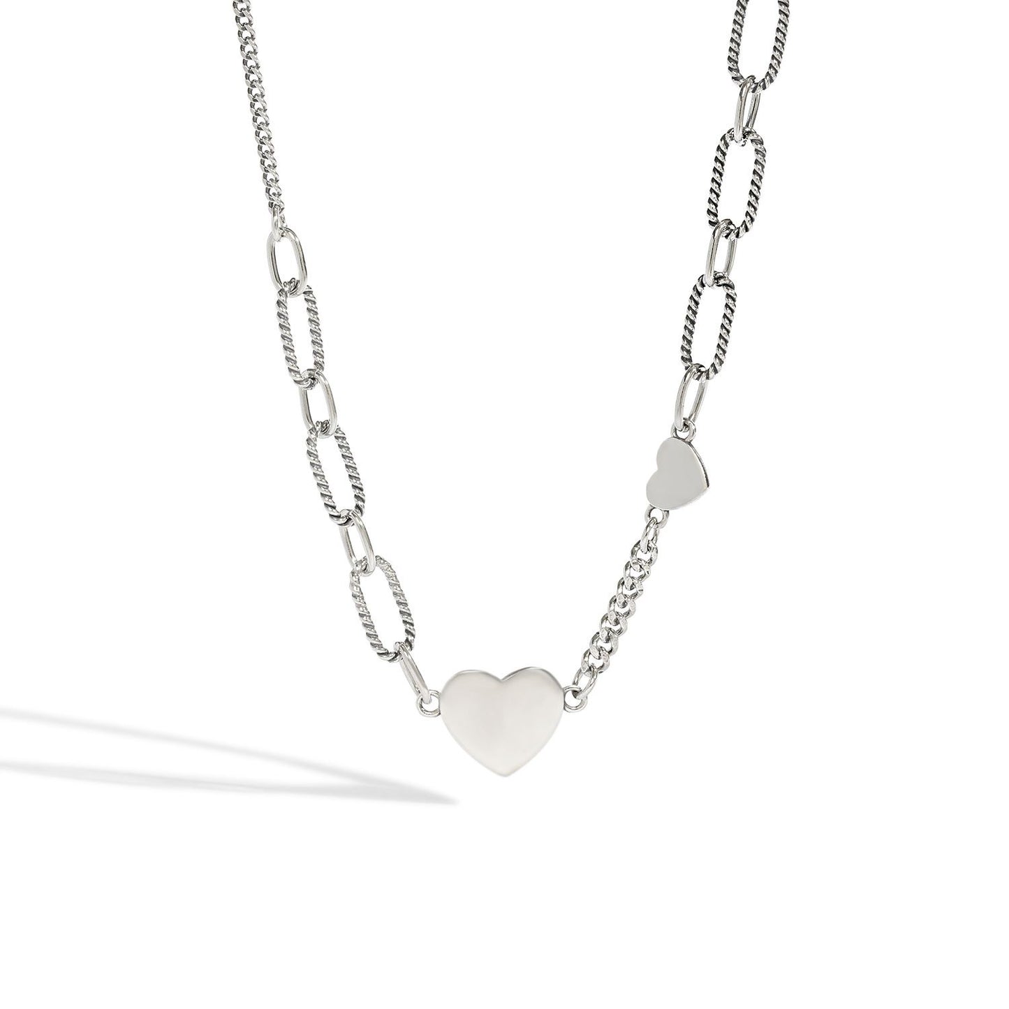 Girl Heart Hollow Chain 925 Sterling Silver Necklace