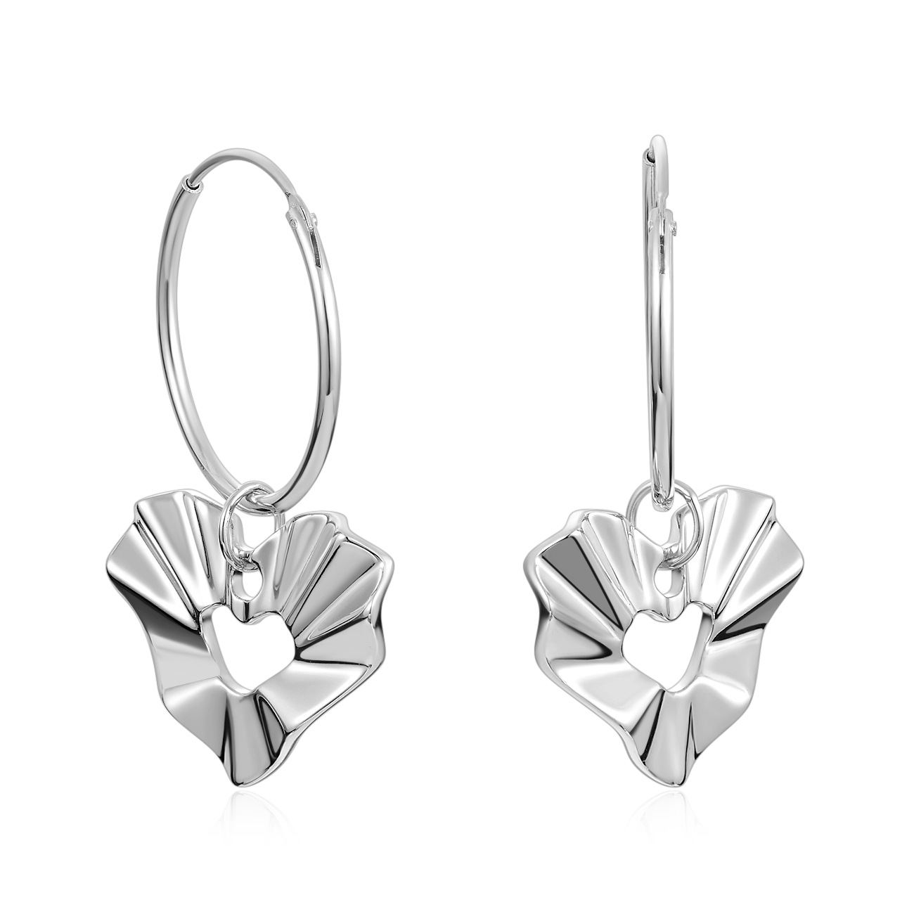 Heart Wave The Shape Of Crushing 925 Sterling Silver Earrings