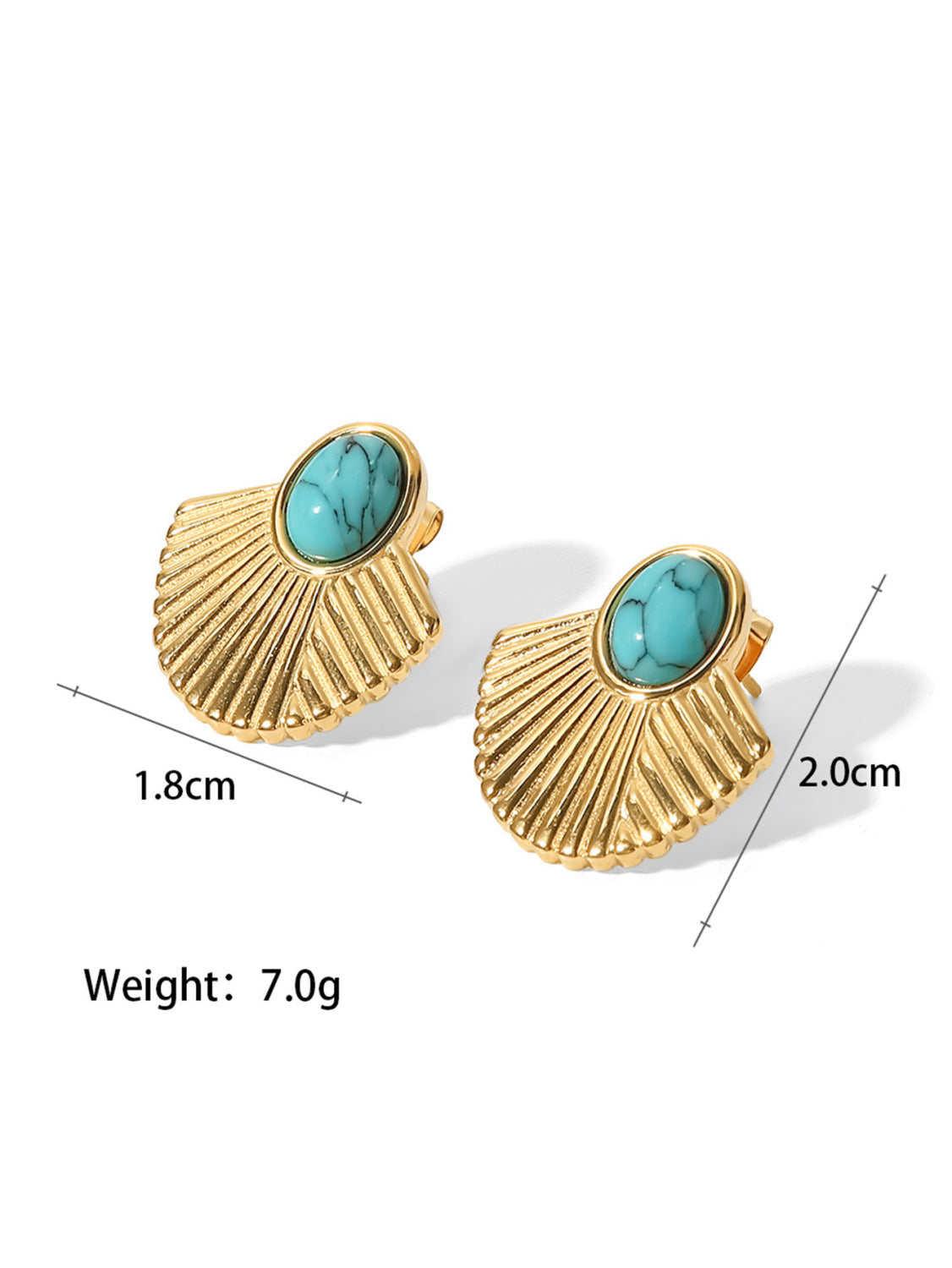 Exquisite retro style inlaid turquoise design versatile earrings