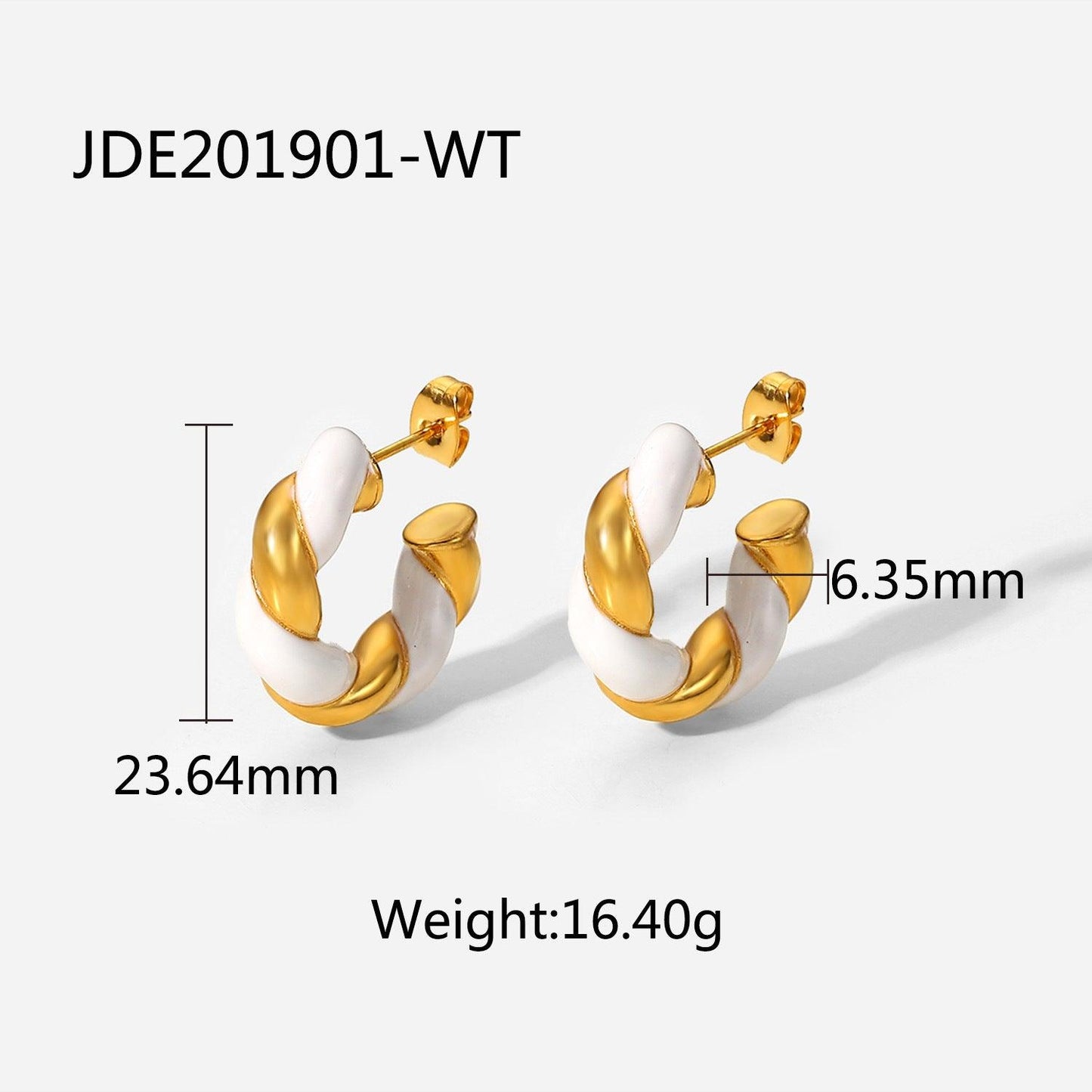 E15.18K Gold Twisted C Earrings - Elle Royal Jewelry