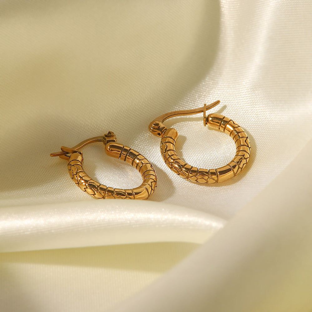 Fashionable all-match circle texture earrings