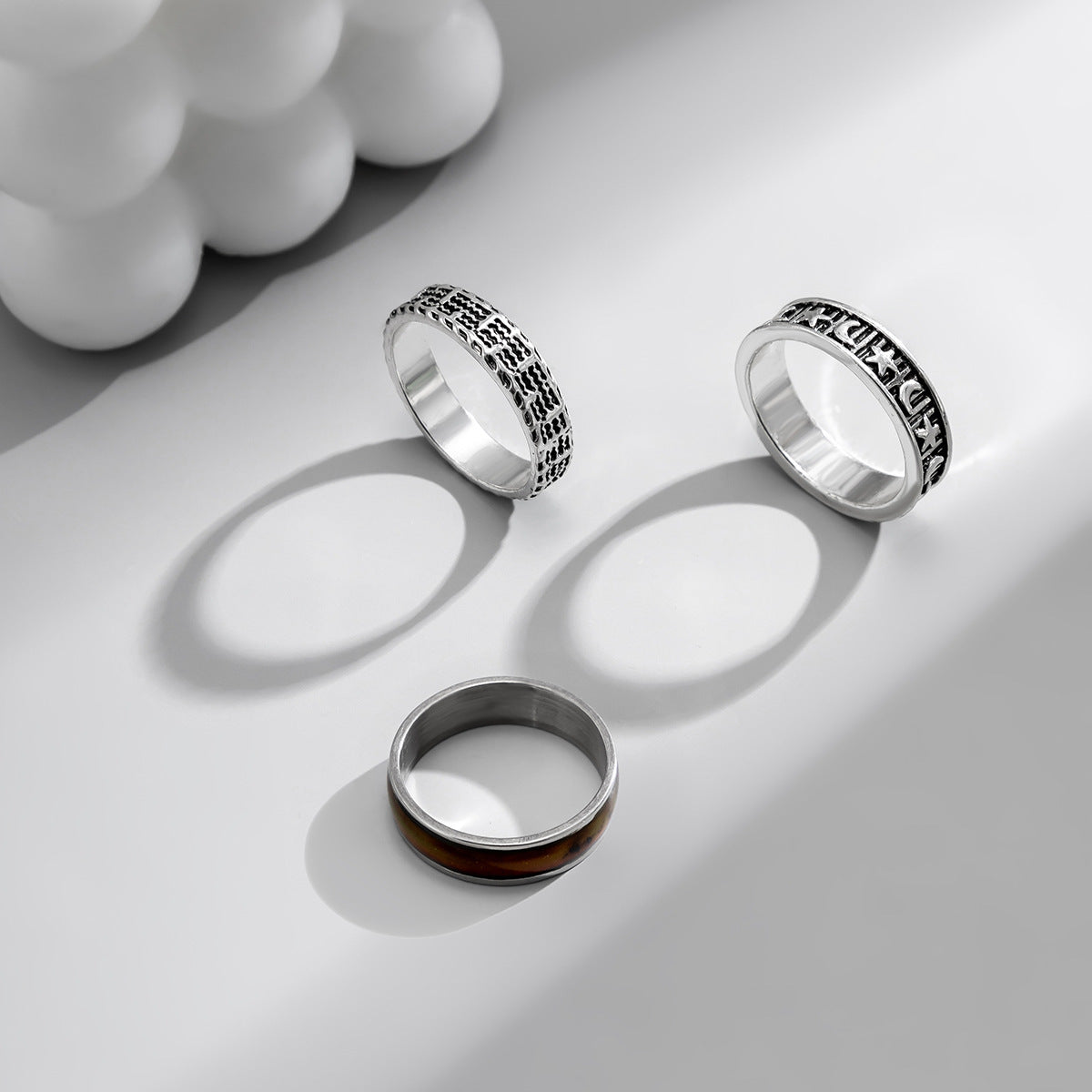 Men Fashion star and moon design simple ring