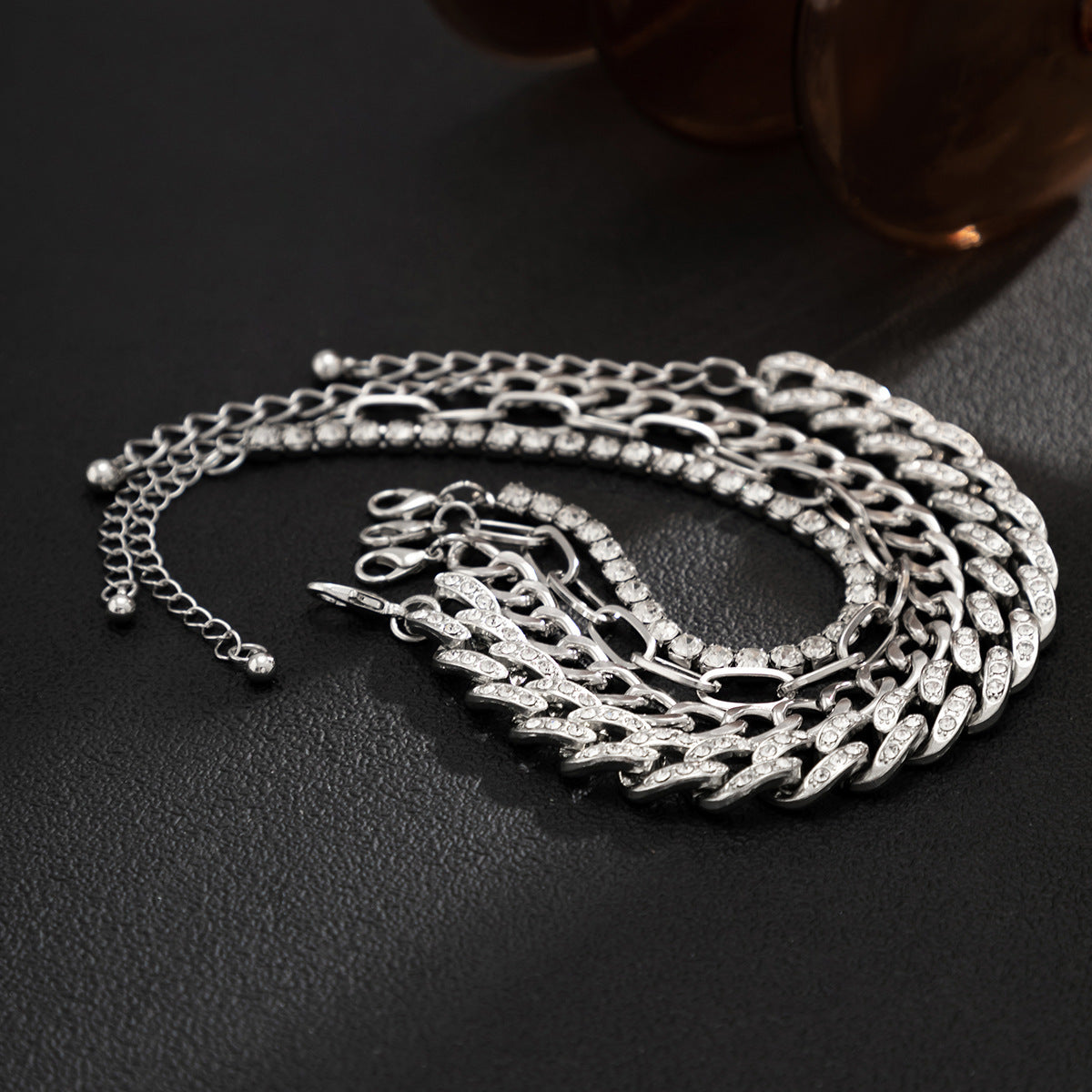 Men Fashion Diamond Simple Tennis Chain Bracelet