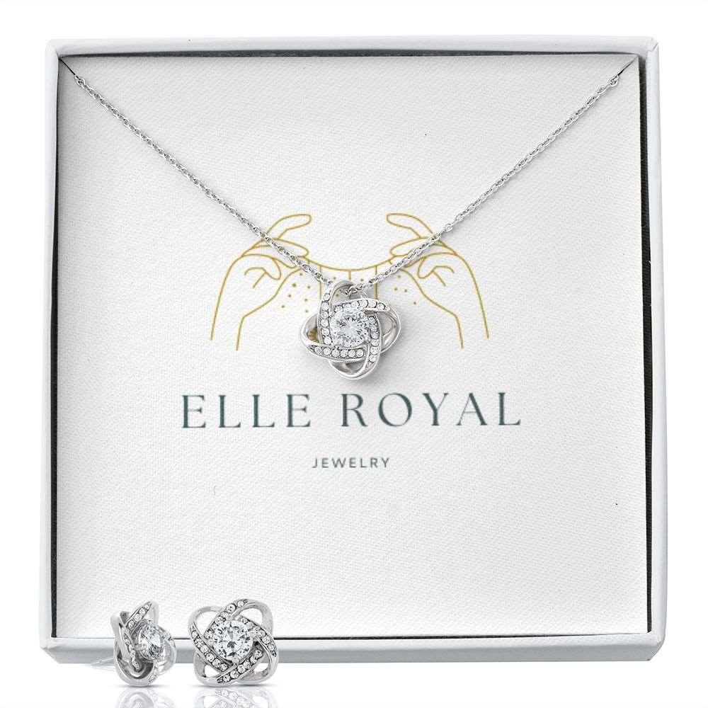 Elle Royal Love Knot Earring & Necklace Set!