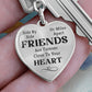 Long distance relationship friendship Graphic Heart Keychain (Silver)