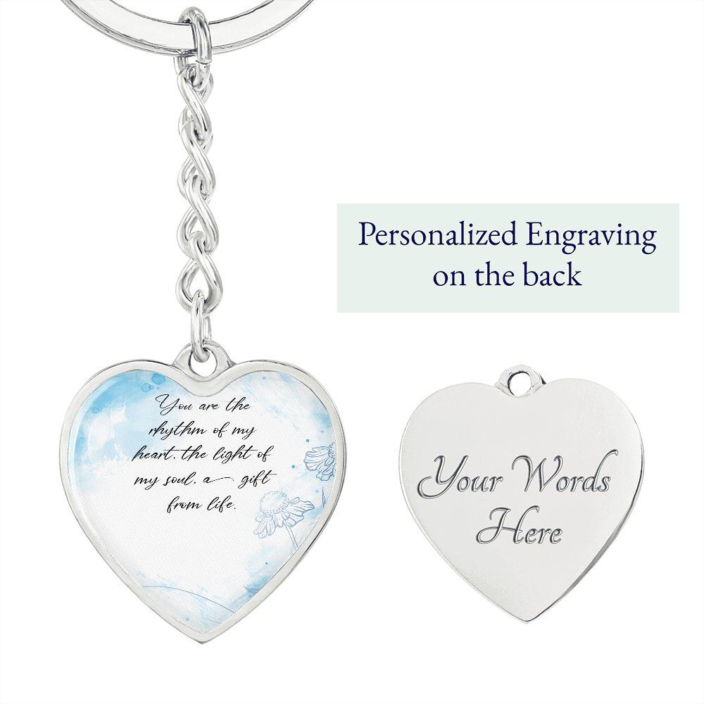 Heart Engraved Keychain - Elle Royal Jewelry