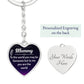 Mummy Graphic Heart Keychain (Silver)
