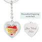 My wife Graphic Heart Keychain (Silver)