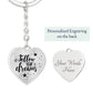 Dreams Graphic Heart Keychain (Silver)