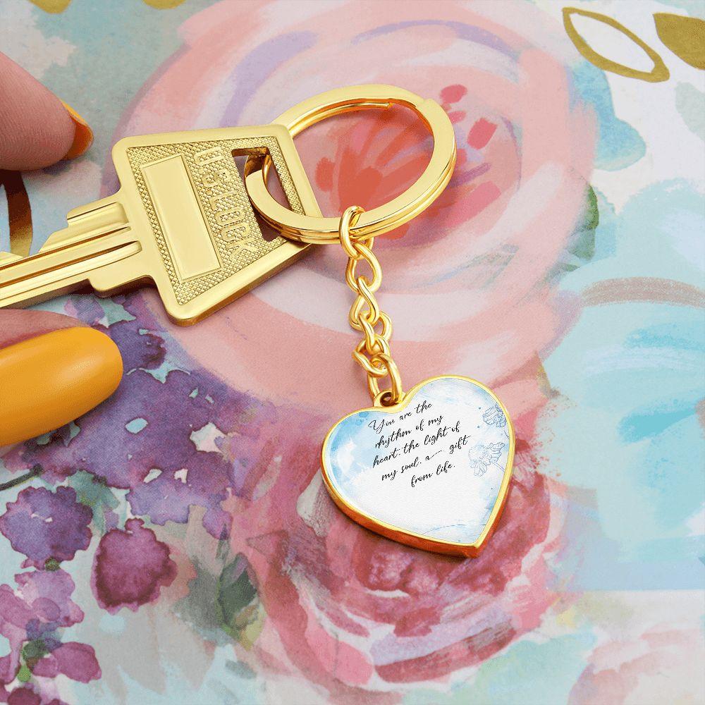 Heart Engraved Keychain - Elle Royal Jewelry