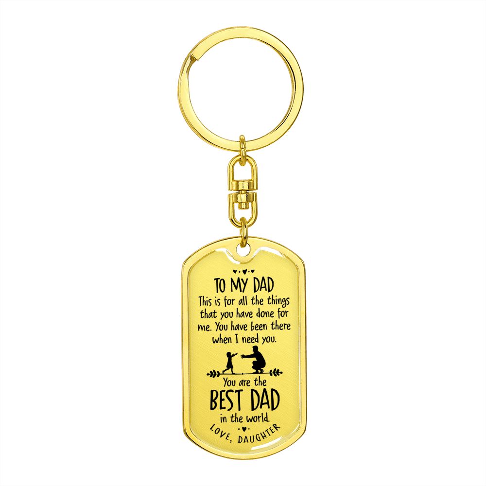 Dog Tag with Swivel Keychain (Steel)
