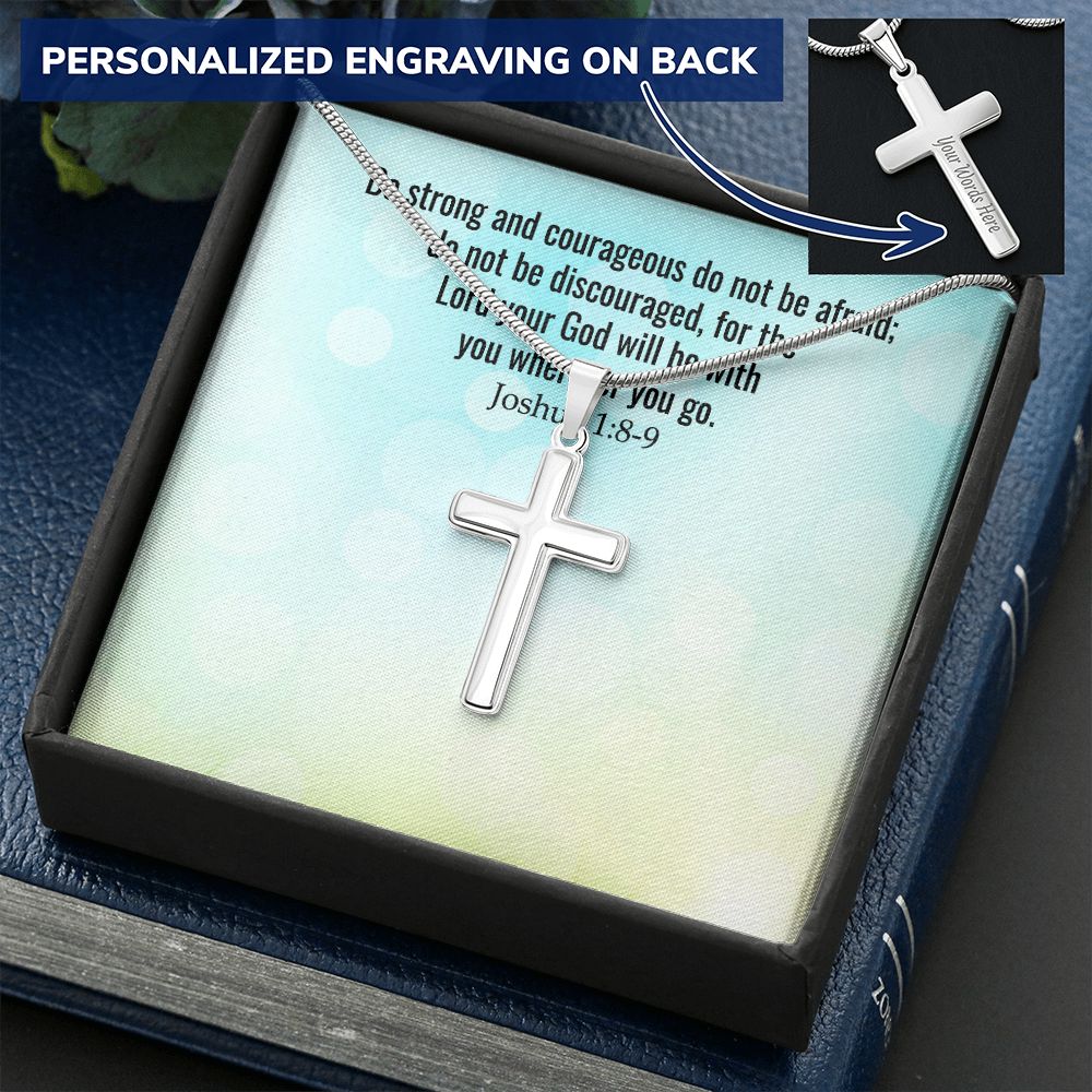 Stainless Steel cross Necklace engraved