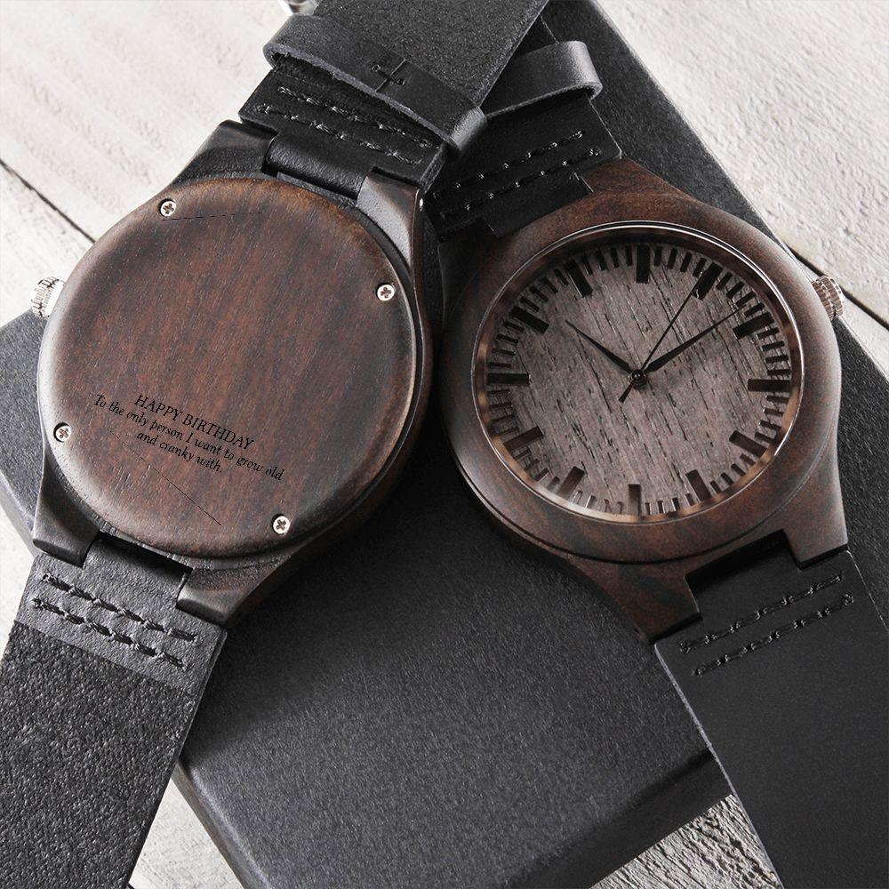 Wooden Watch Engraved - Elle Royal Jewelry
