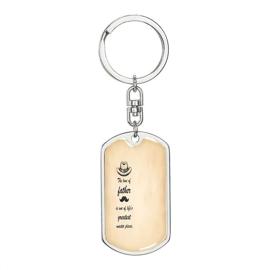 Fatherlove Dog Tag Keychain with Swivel Engraved - Elle Royal Jewelry