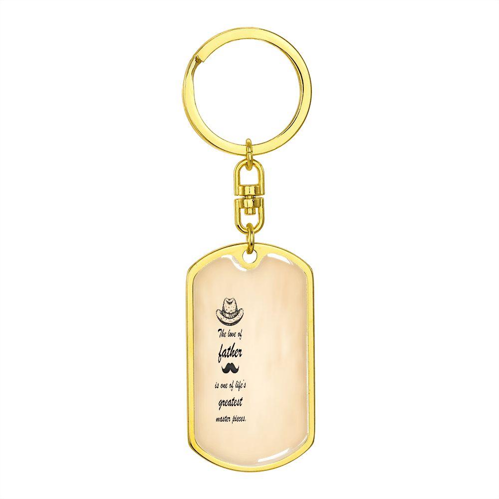 Fatherlove Dog Tag Keychain with Swivel Engraved - Elle Royal Jewelry