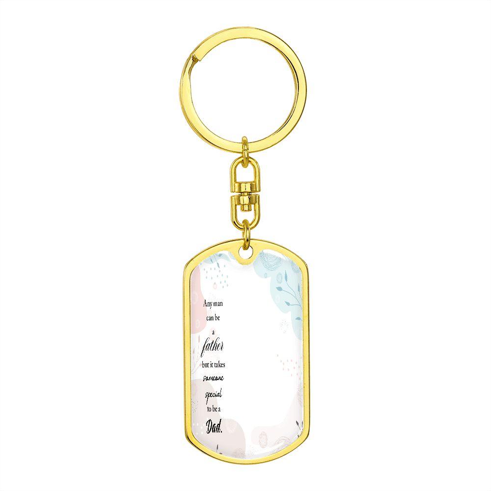 Graphic Dog Tag with Swivel Engraved Keychain - Elle Royal Jewelry