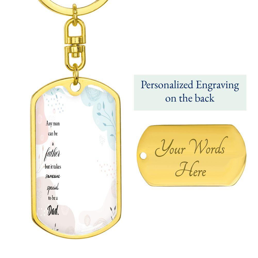 Graphic Dog Tag with Swivel Engraved Keychain - Elle Royal Jewelry
