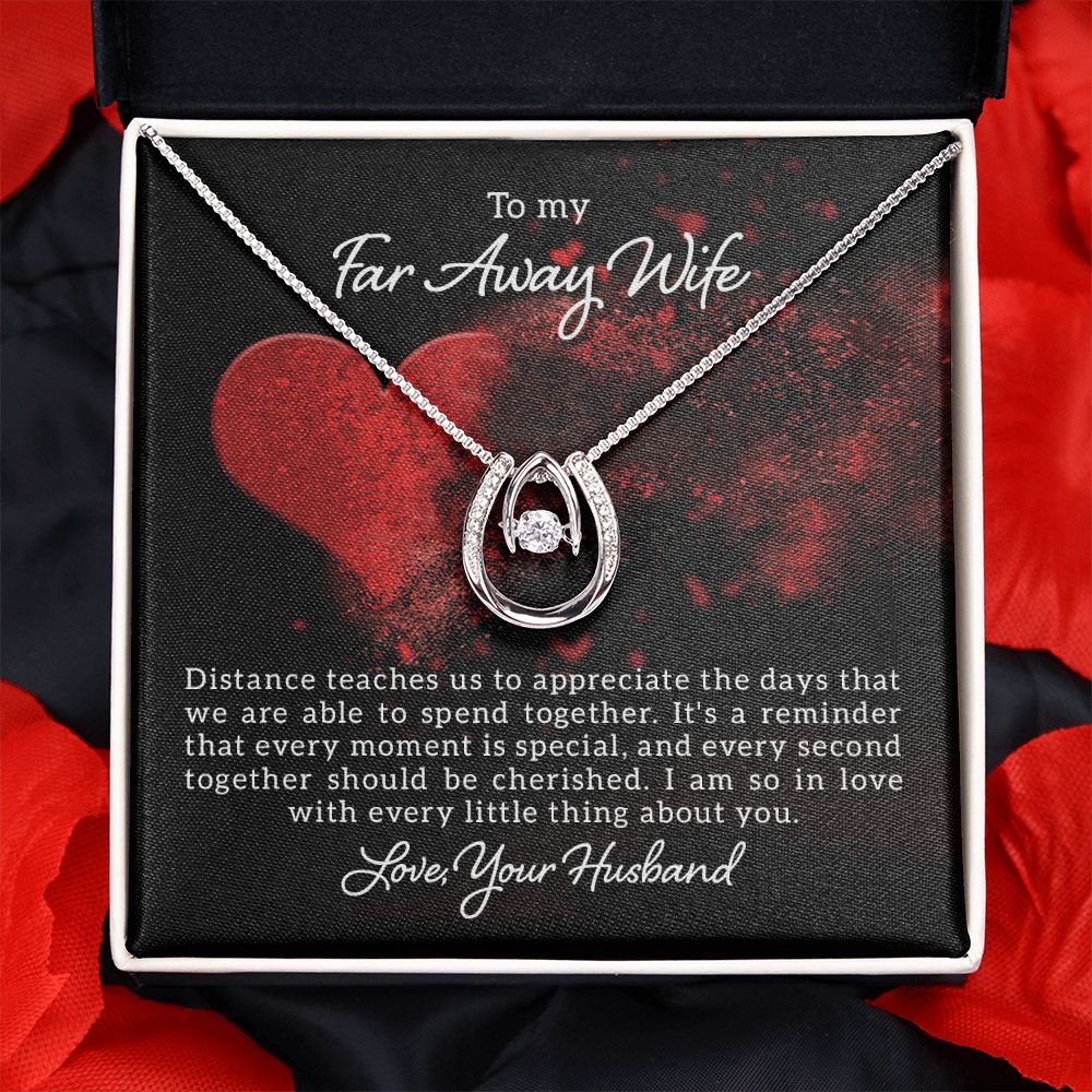 My far away wife - long distance relationship Lucky in love necklace