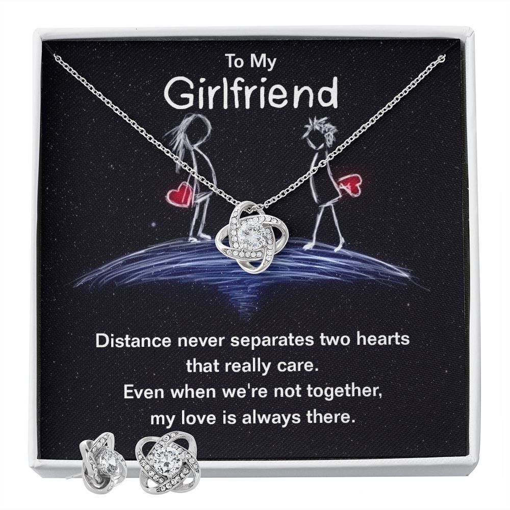 My girlfriend Love knot earring & necklace set