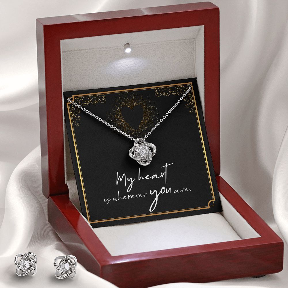 My soulmate Love knot earring & necklace set