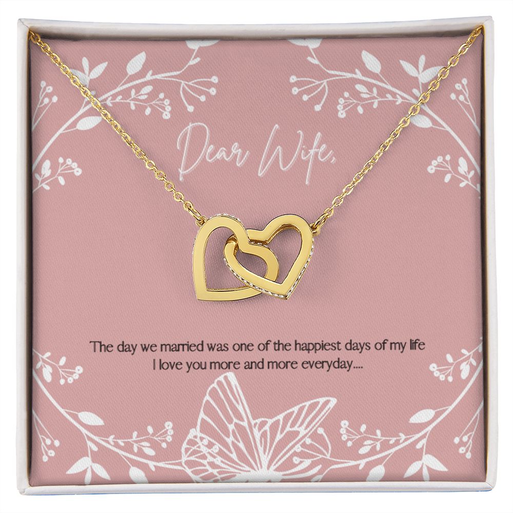Dear wife Interlocking hearts necklace