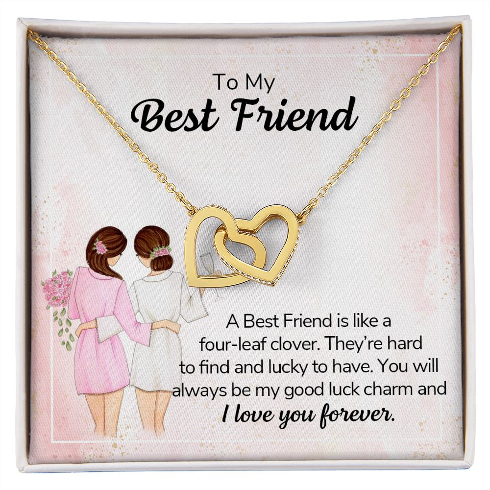 My best friend - bestie - Friendship Interlocking hearts necklace