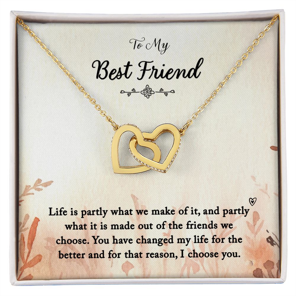 Best Friend - Friendship Interlocking hearts necklace
