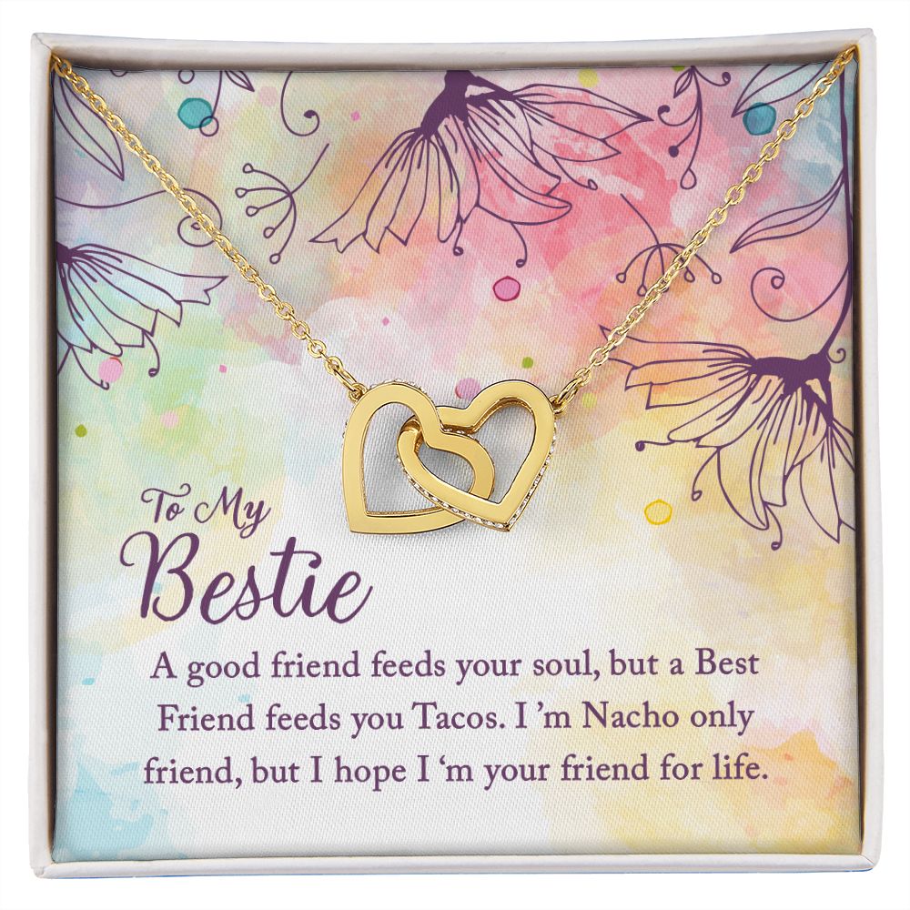 To my bestie - best friend - Friendship Interlocking hearts necklace