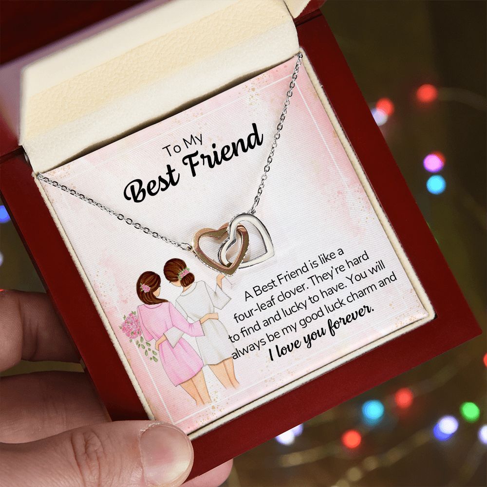 My best friend - bestie - Friendship Interlocking hearts necklace