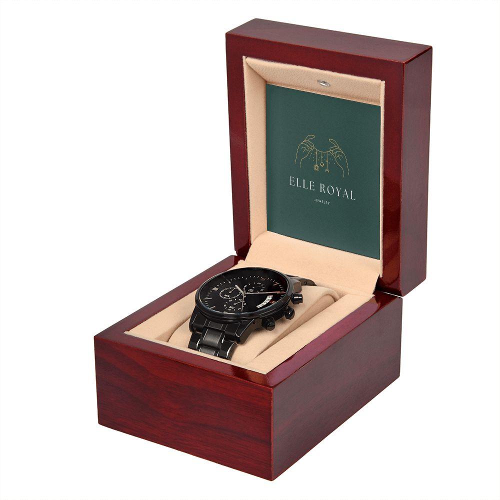 Elle Royal Black Chronograph Watch - Elle Royal Jewelry