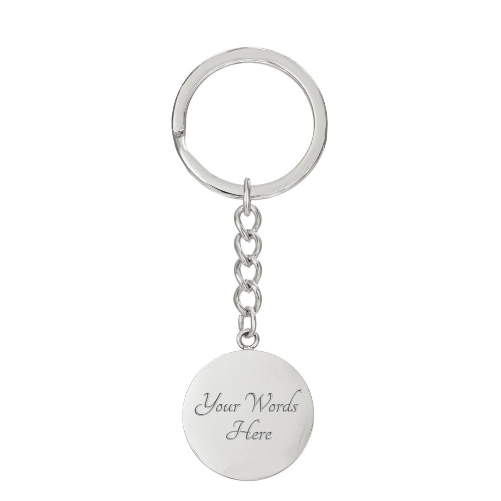 God will be with you - Circle Pendant with Keychain Silver