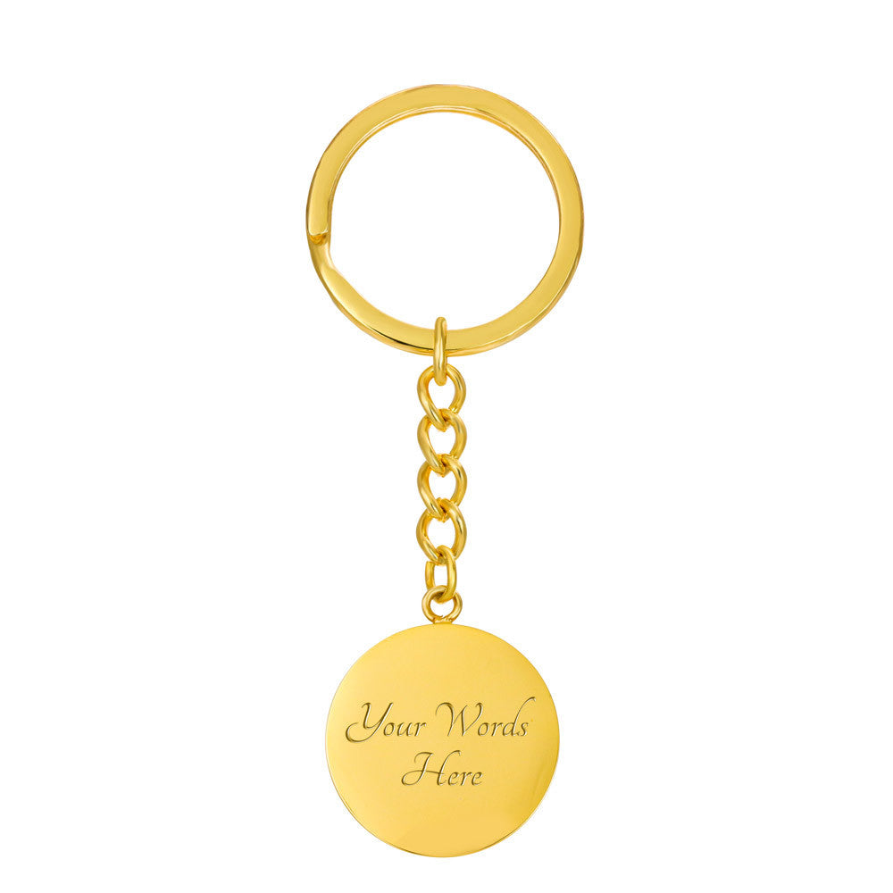 Faith Circle Pendant with Keychain Silver