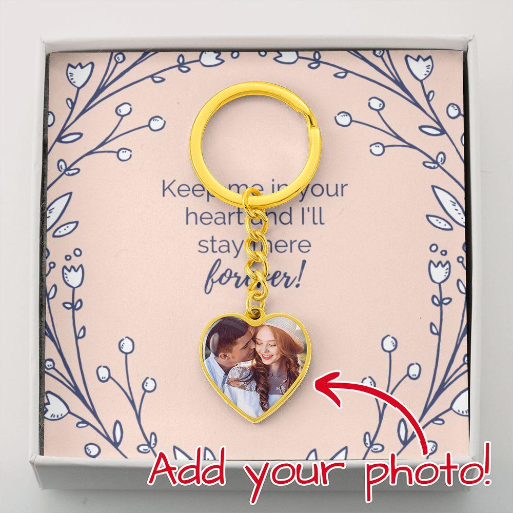 Heart Buyer Upload Custom & Engraved Keychain - Elle Royal Jewelry