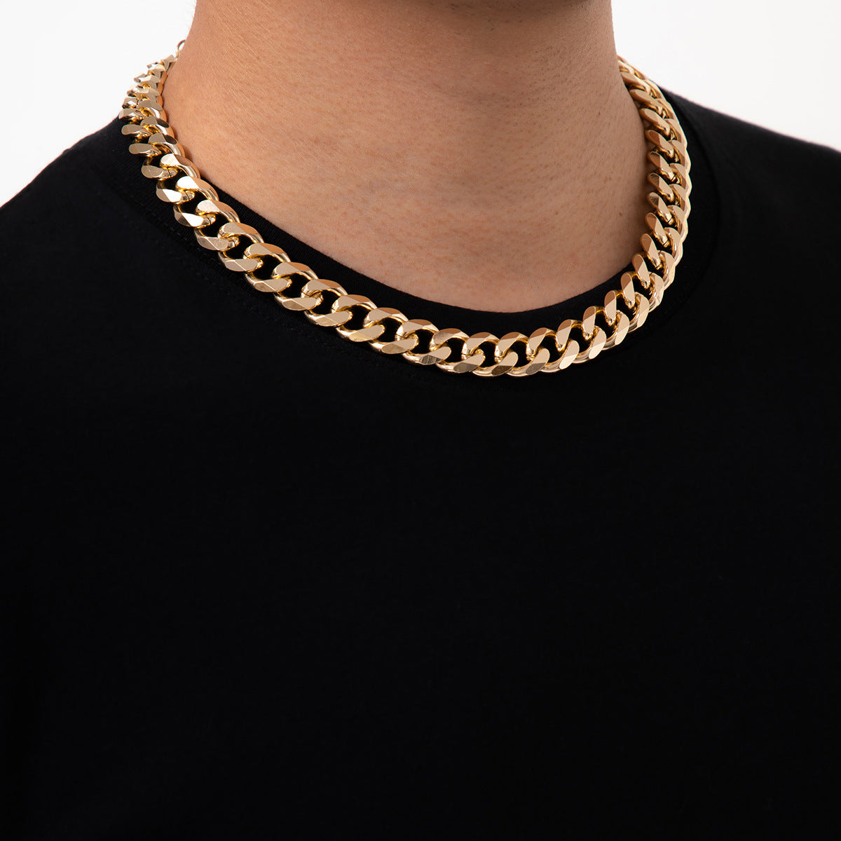 Men Fashion Geometric Snake Bone Chain Design Necklace