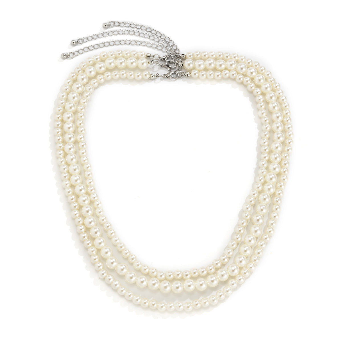 Men Fashionable Three Layered Pearl Versatile Necklace