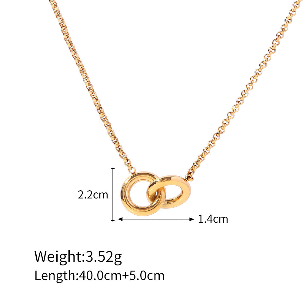 18k Gold Plated Interlocking Fashion Pendant Necklace