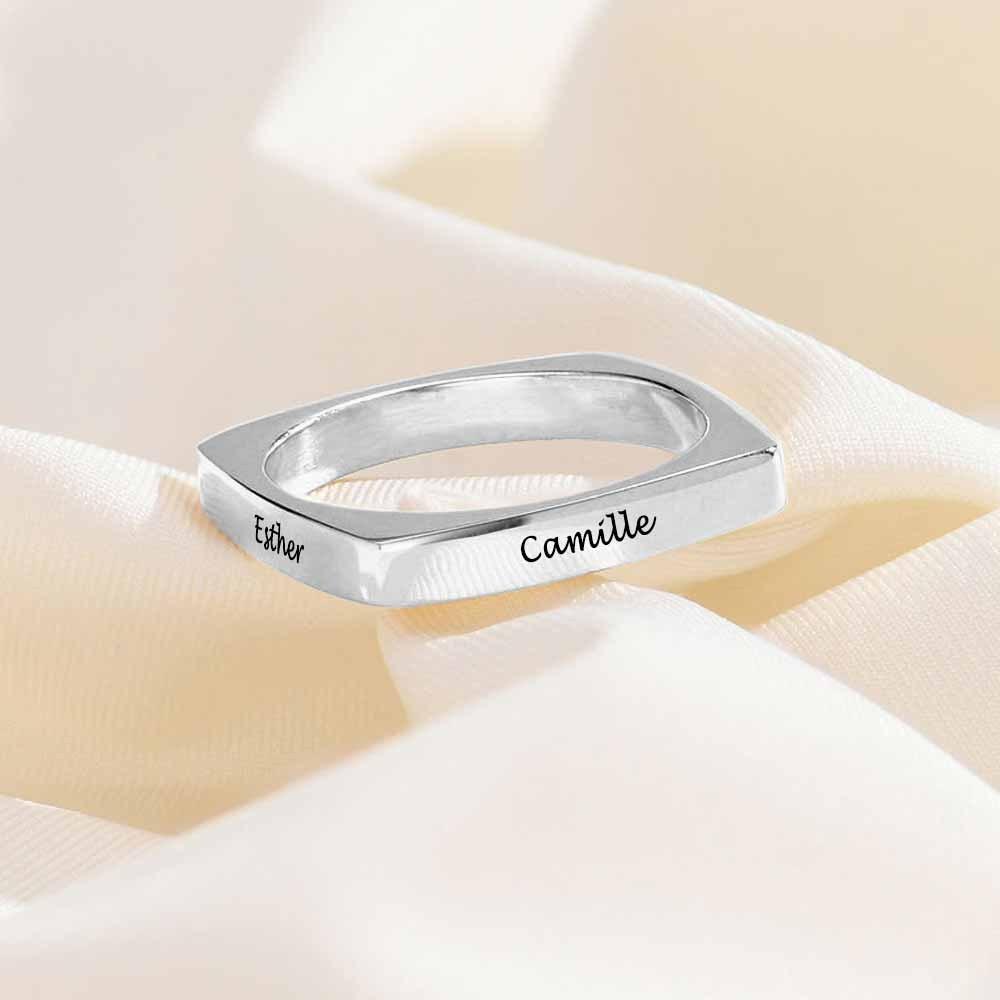R10(Custom).S925 Silver Distinctive Square Ring - Elle Royal Jewelry