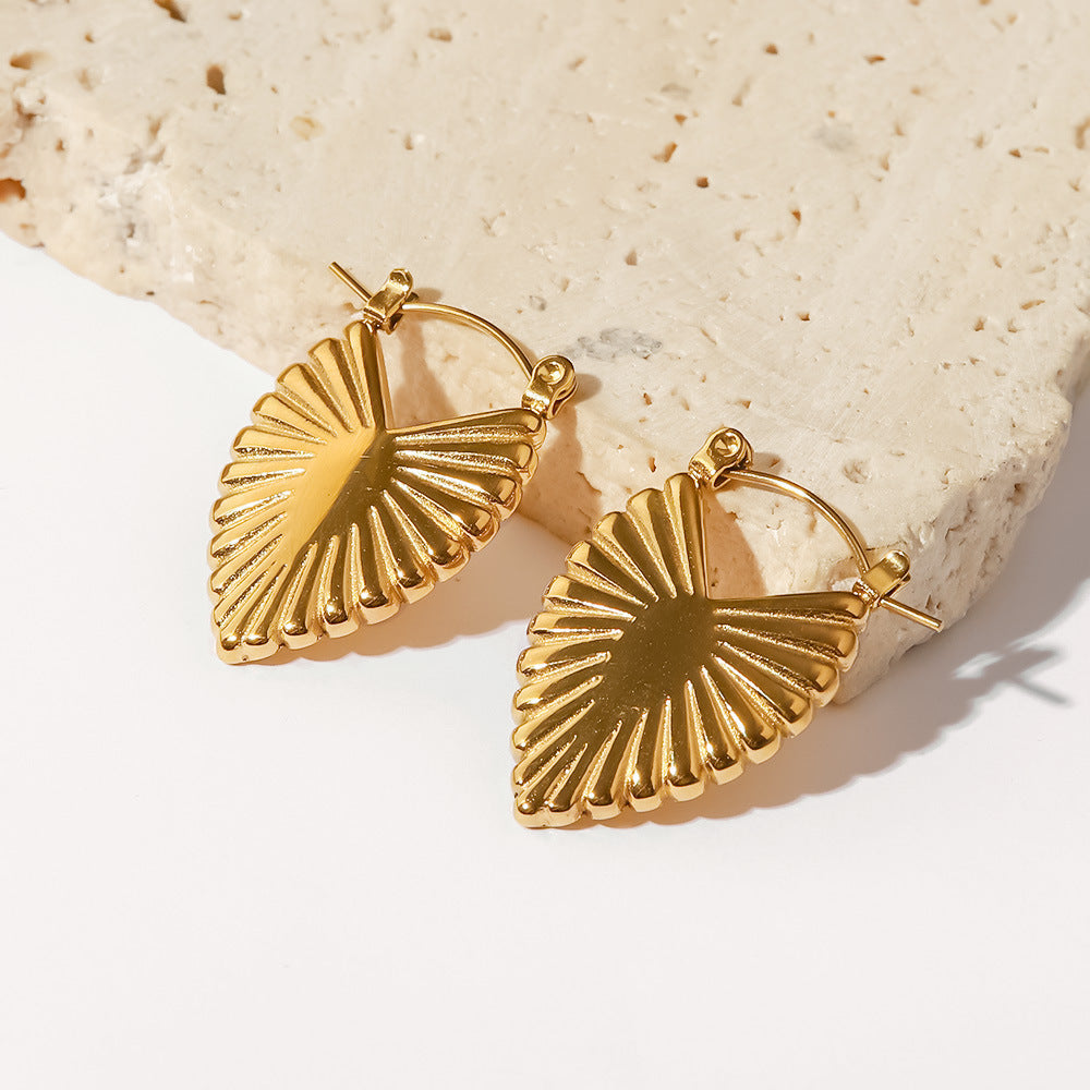18K Gold Plated Geometric Heart Earrings