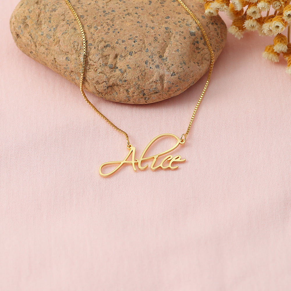 S925 personalized custom letter name pendant necklace