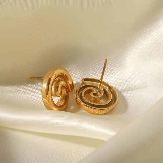 Niche Design 18K Gold Irregular Earrings