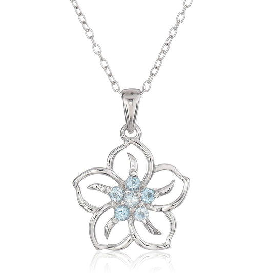 N3.S925 Flower Moissanite Pendant Necklace - Elle Royal Jewelry